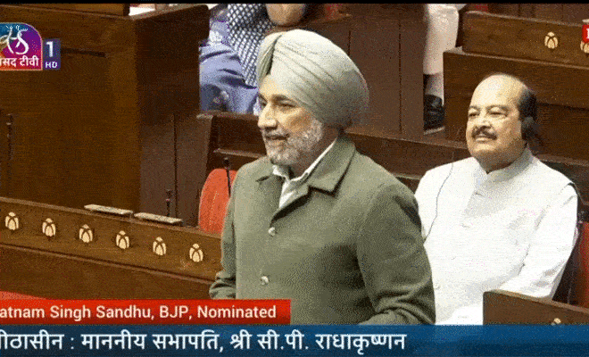 MP Satnam Singh Sandhu regarding Rail projects sanctioned for Punjab