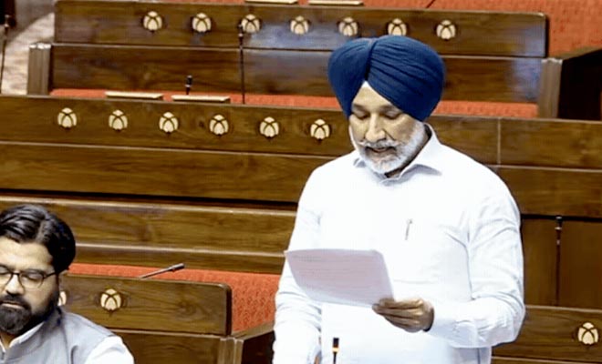 MP Satnam Singh Sandhu Raises Punjab Canal Water Issue, Urges Nationwide Water Conservation Project